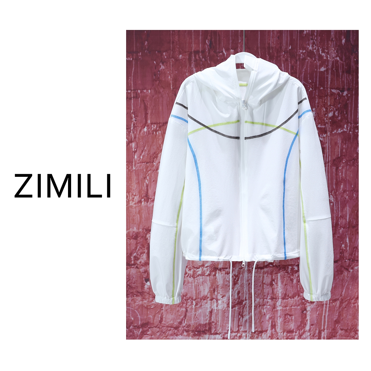 【亮哥女装】2025欧版轻薄透气冰凉象牙白爽肤连帽防晒外套6927