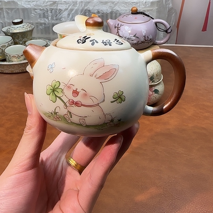 颜瓷闪购商品代替链接汝窑兔个好运西施壶