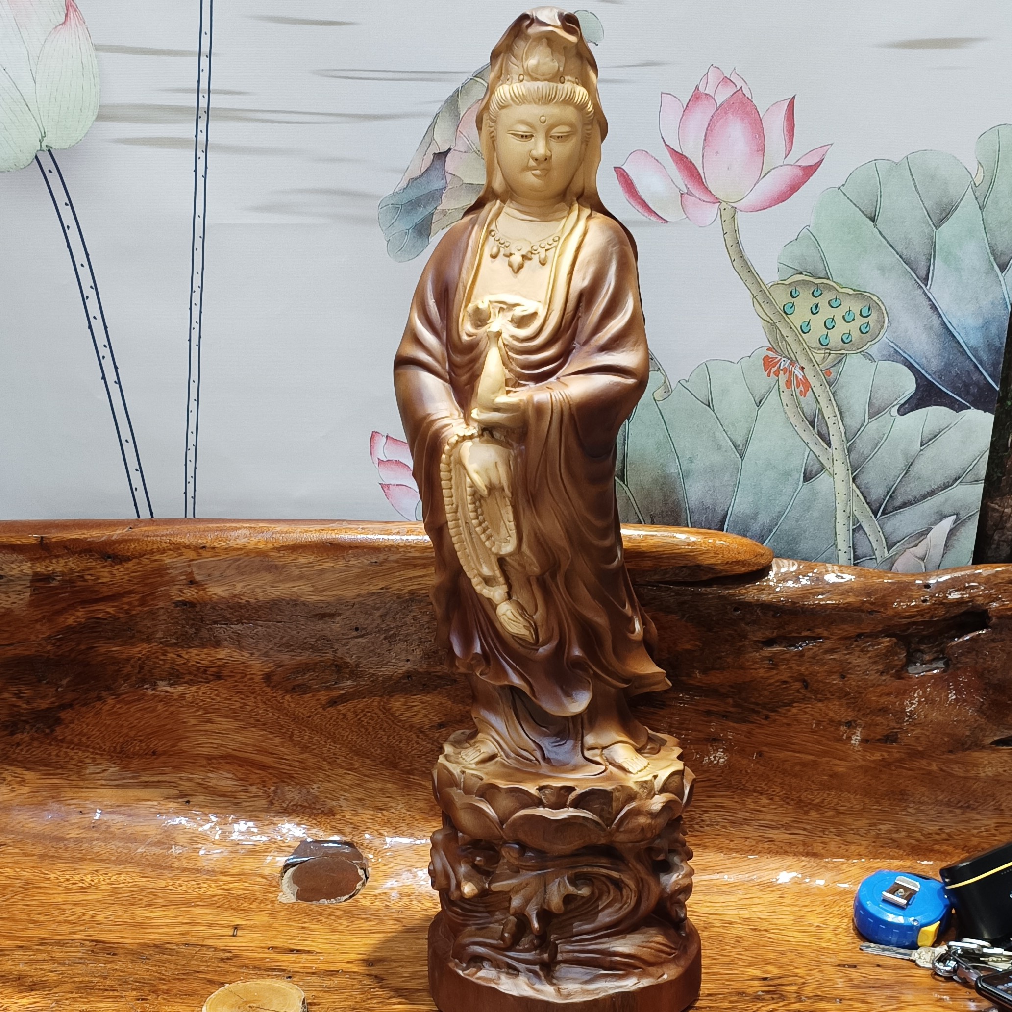 香樟木人物雕刻摆件
