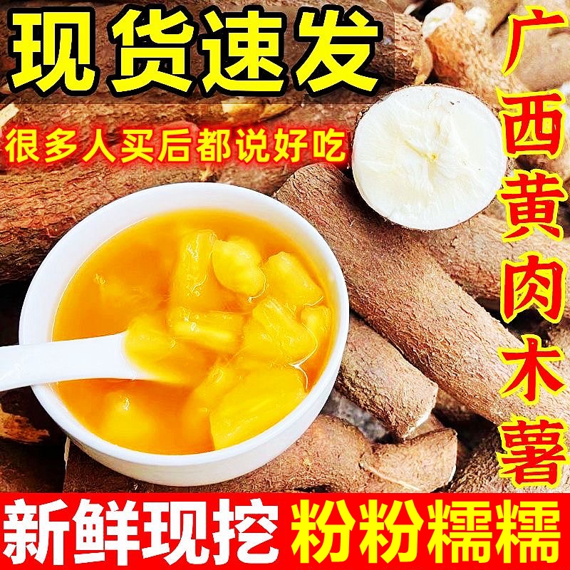 【2025现货新鲜现挖带皮】广西黄心面包木薯糖水羹的特产黄肉木薯