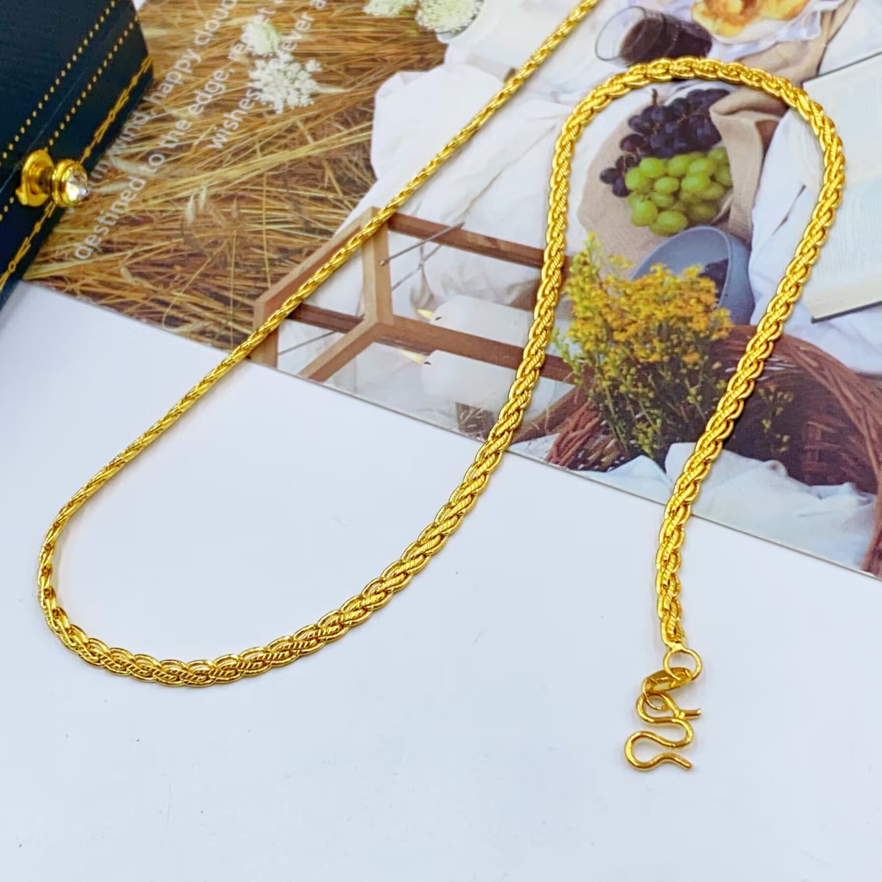 项链 3487 黄色编织款项链多样性发货