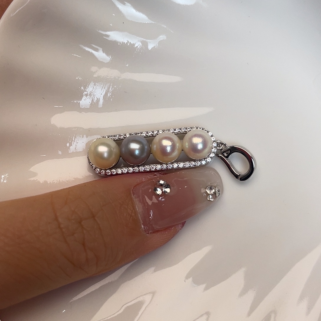 海水珍珠吊坠(不含链)银S925镶嵌