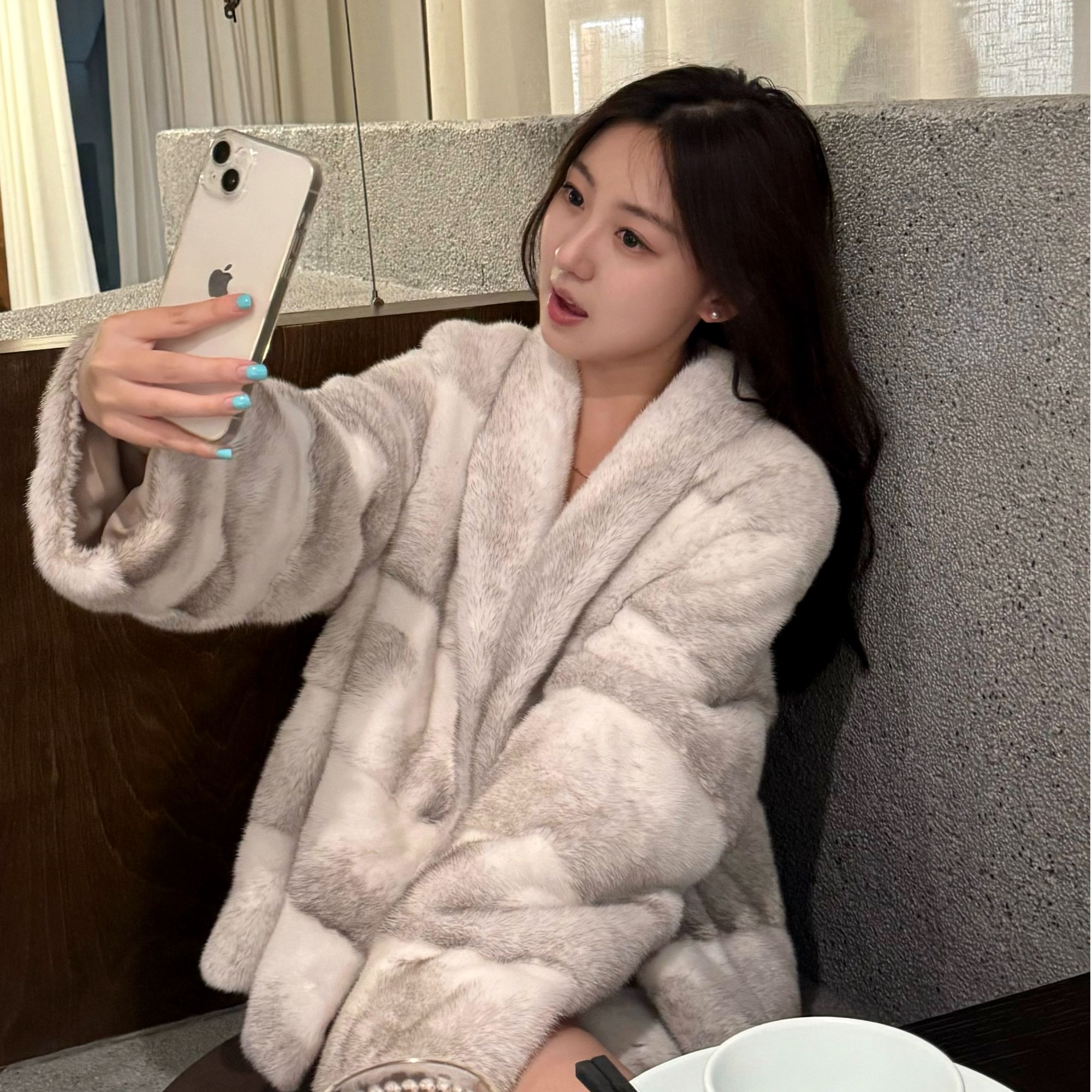 【银绯双韵】新款水貂青果领横排女整貂年轻时尚皮草FF