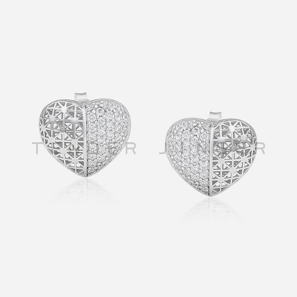 Tender Jinger 铜合金耳饰 ｜欧美 新款相约桃心轻奢耳饰高级感