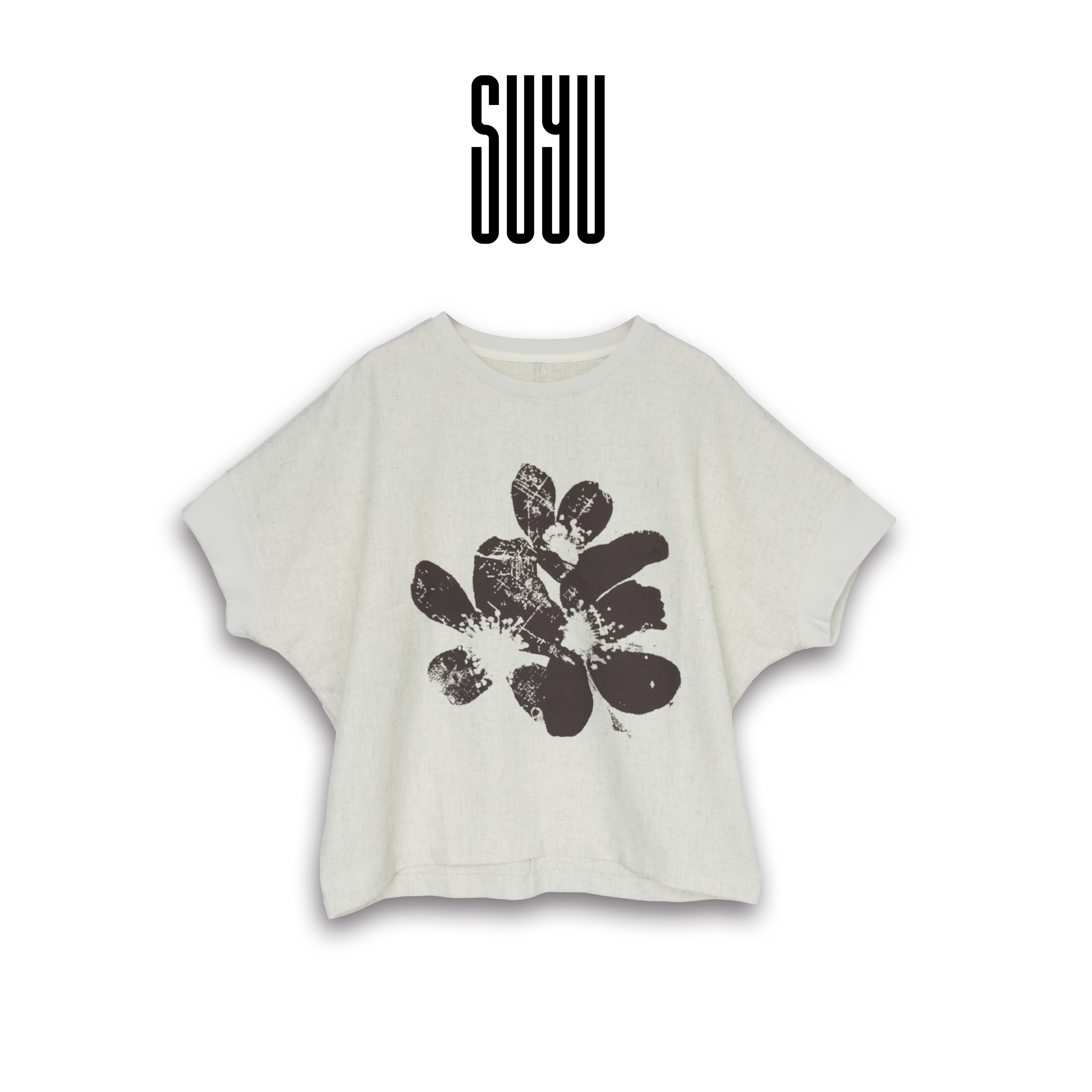 【冰咖SUYU】蝙蝠衫印花T恤宽松型夏季通勤休闲舒适透气运费险