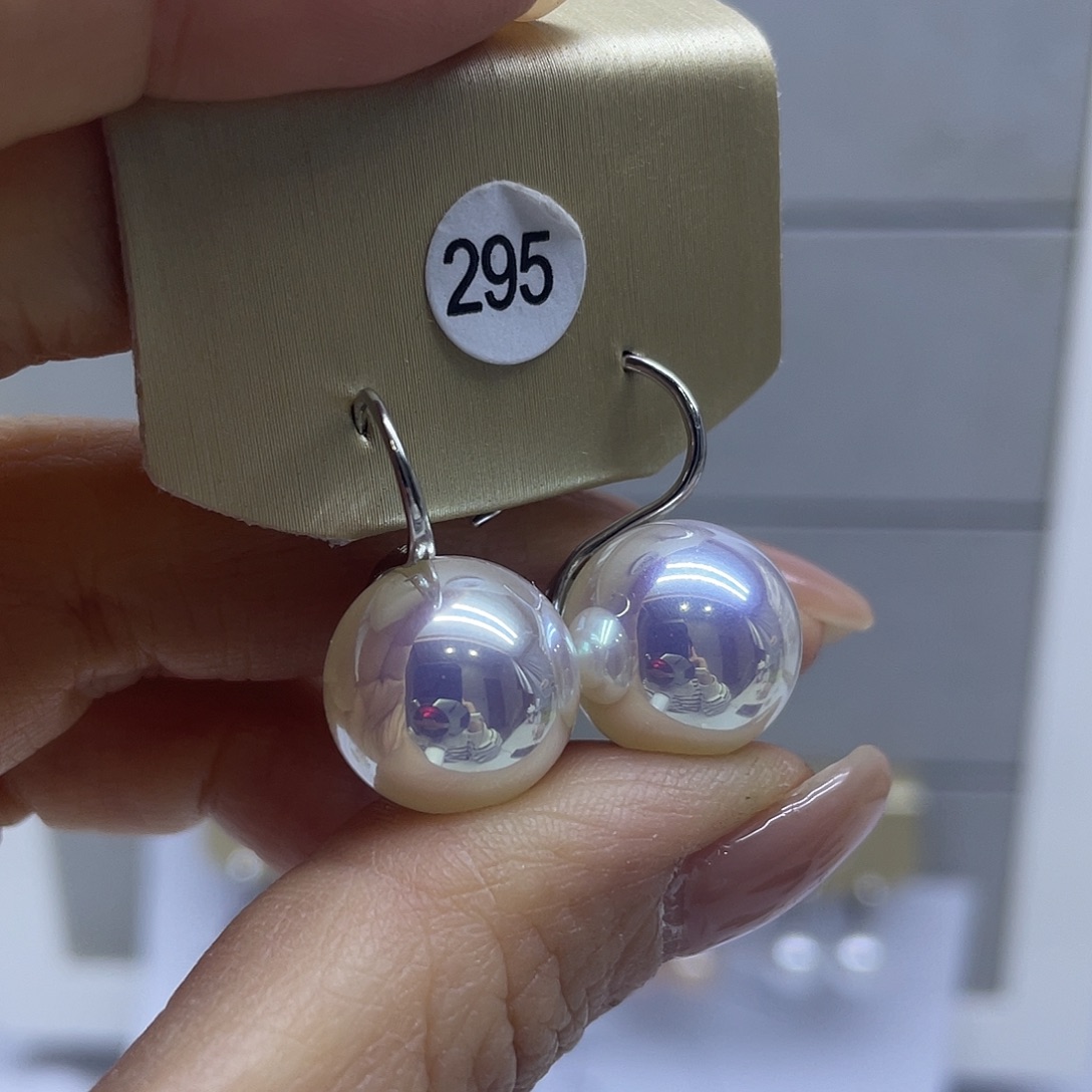 银S925镶嵌淡水珍珠耳饰