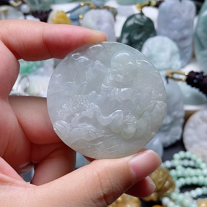 翡翠未镶嵌吊坠(不含链)1