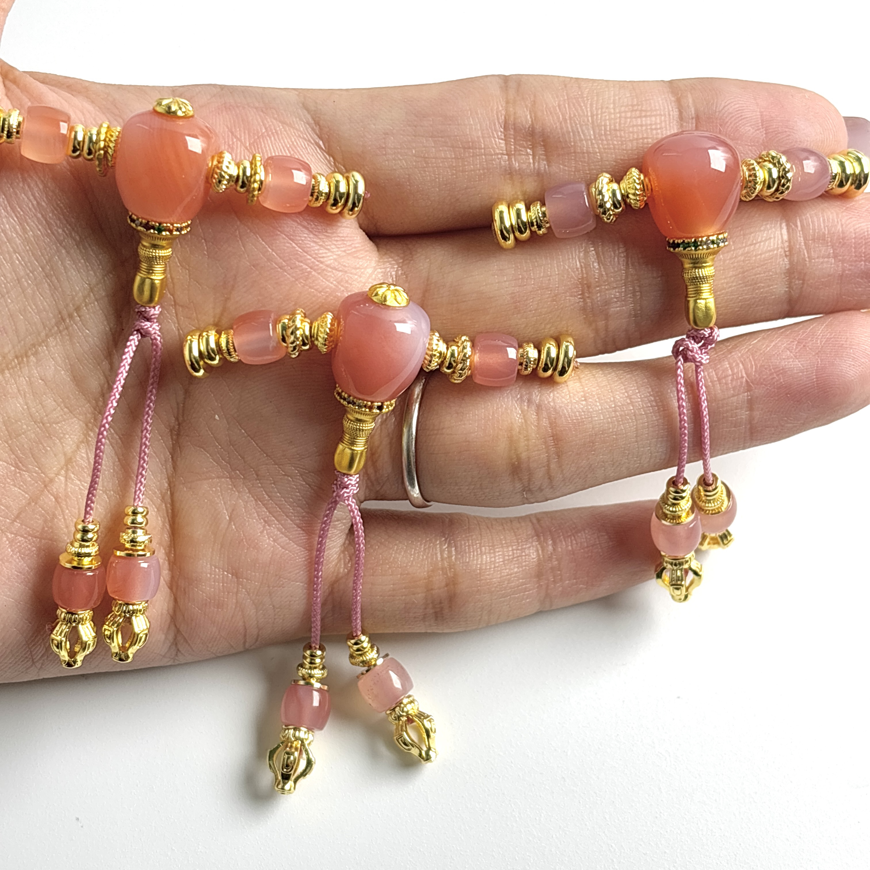 粉糯三通10+左右套组适配4-7mm串提色百搭款文玩配饰多样性发货