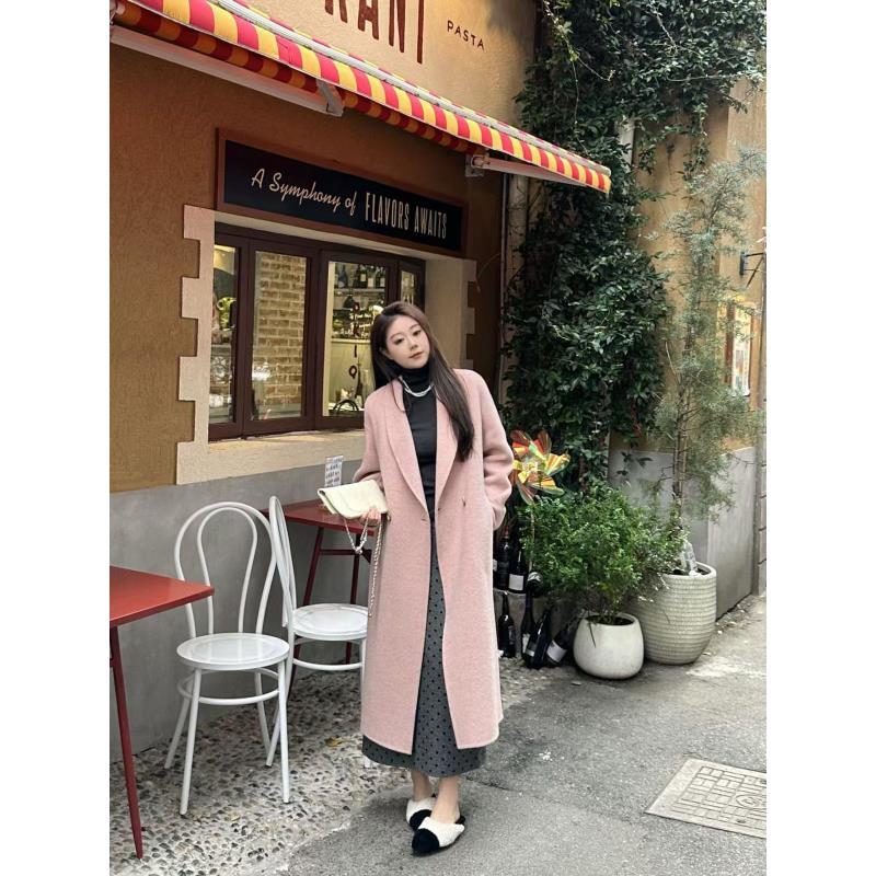 琪琪怪怪大码女装【冬日爱丁堡】高级感气质双面尼大衣C15813QTQ