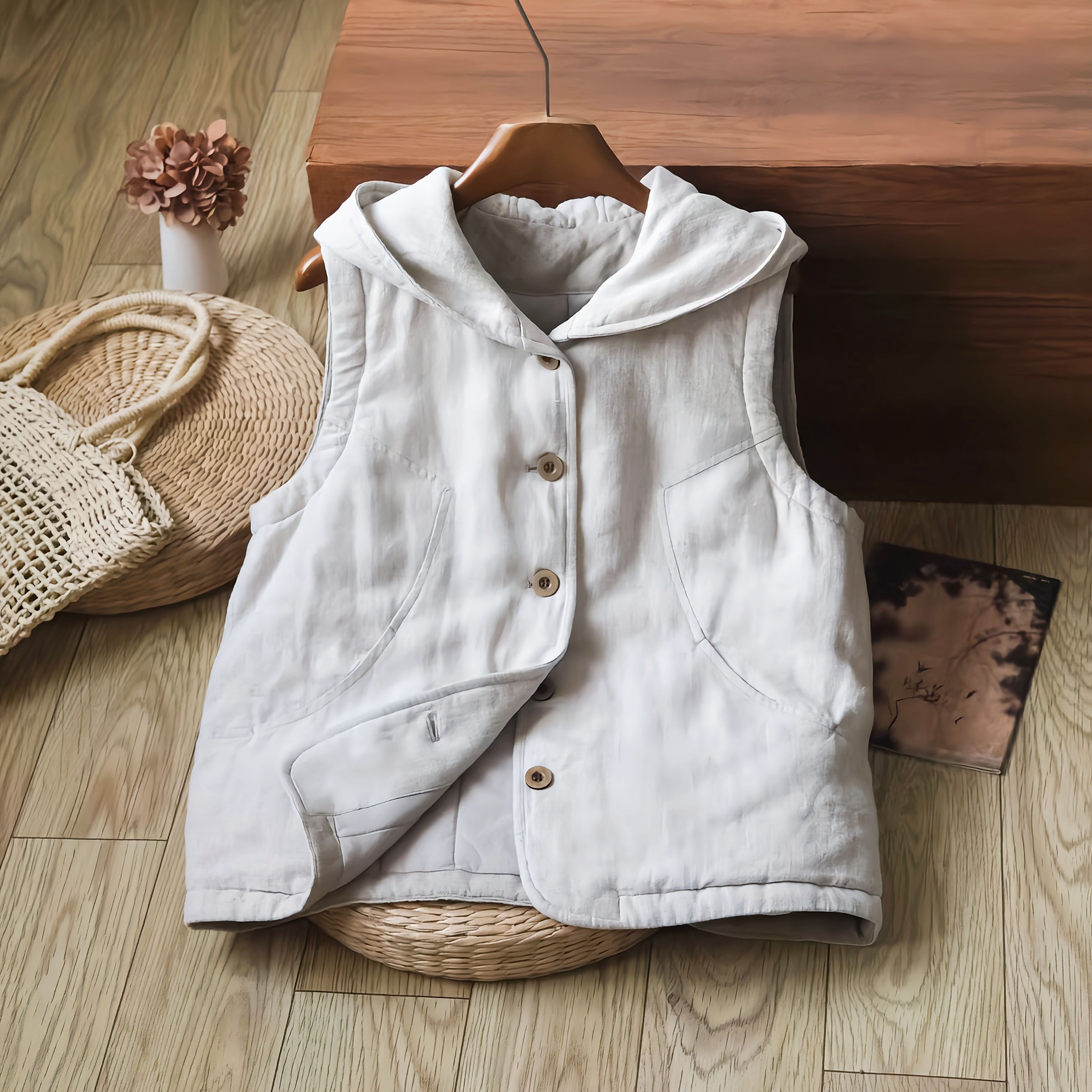 冬季汉麻上衣纽扣老钱风外穿保暖马（66055）