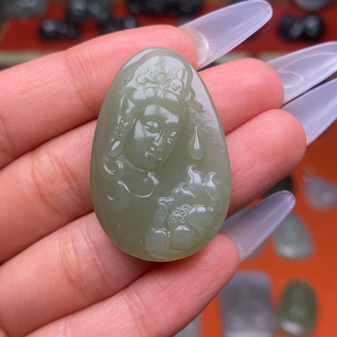 和田玉颈饰未镶嵌穿绳需备注