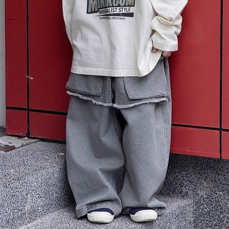 男童裤子儿童春秋款牛仔裤2025新款洋气中大童秋装男孩宽松直筒裤