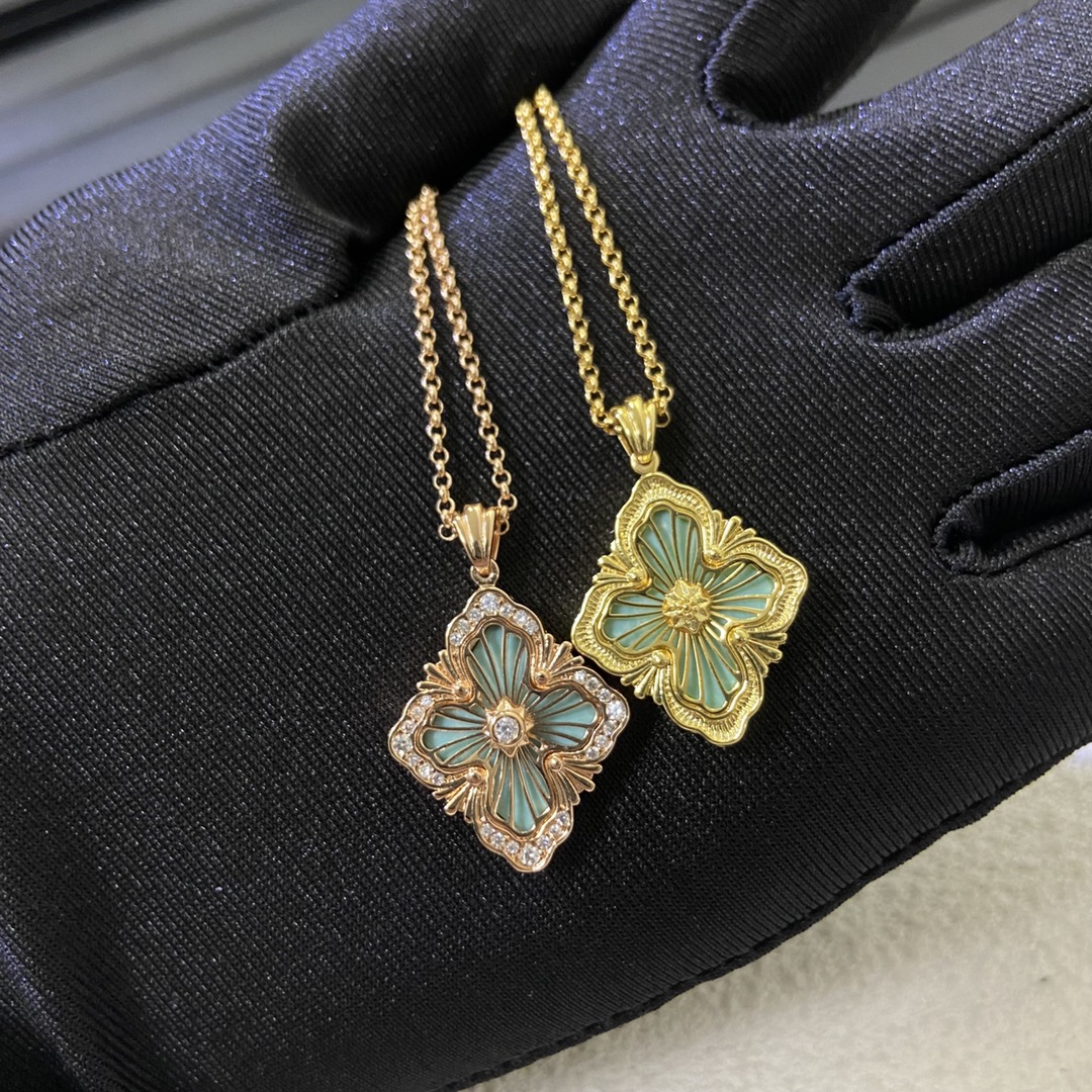 合金项链 意大利纯手工拉丝工艺金色圣诞绿色锁骨链布布项链M066