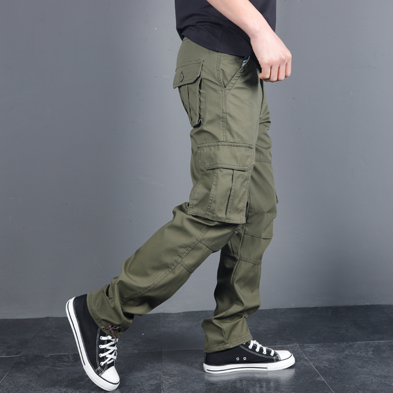 秋冬厚款休闲裤男款加绒裤子潮牌男裤纯棉松紧腰宽松长裤工装裤男