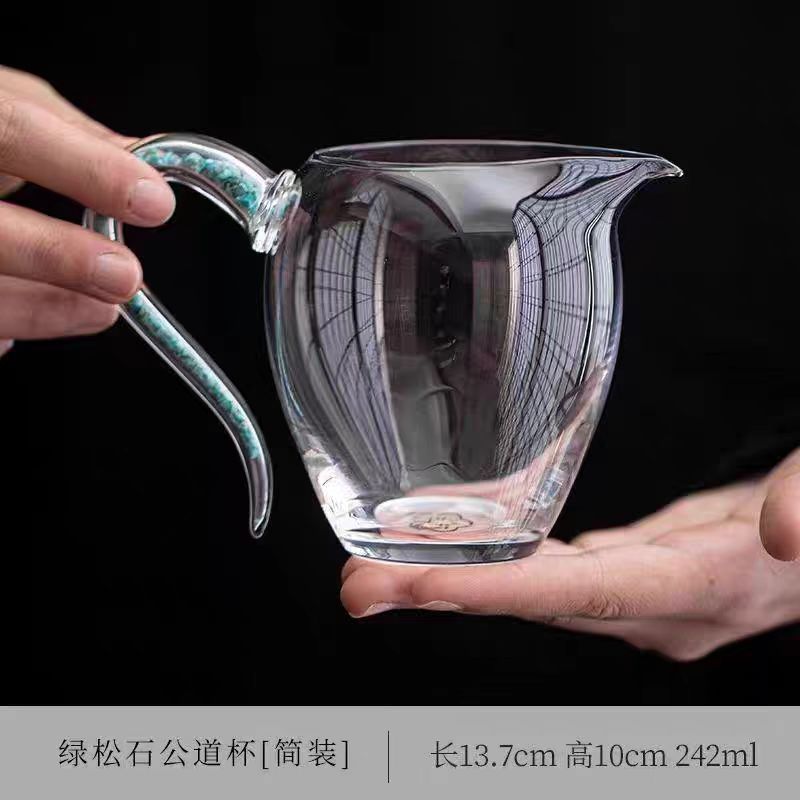 F163-绿松石玻璃公道杯
