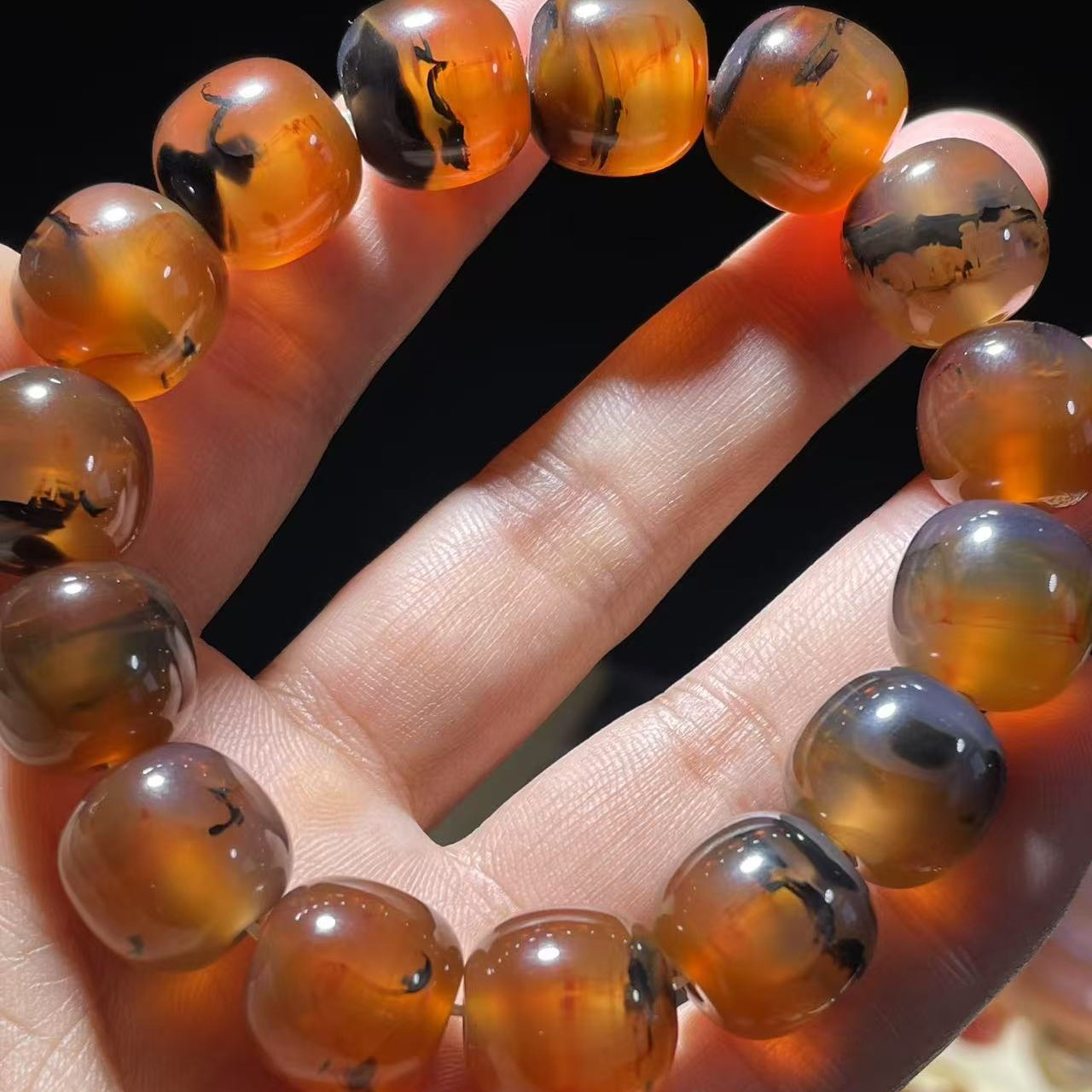 巴西玛瑙刺景手串