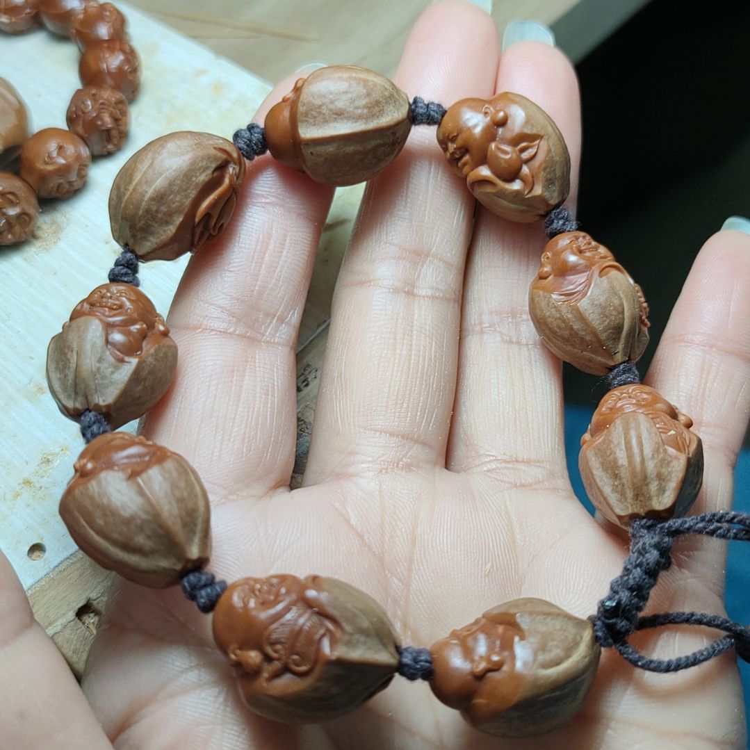 二***爷橄榄核手串/手链包衣弥勒手串