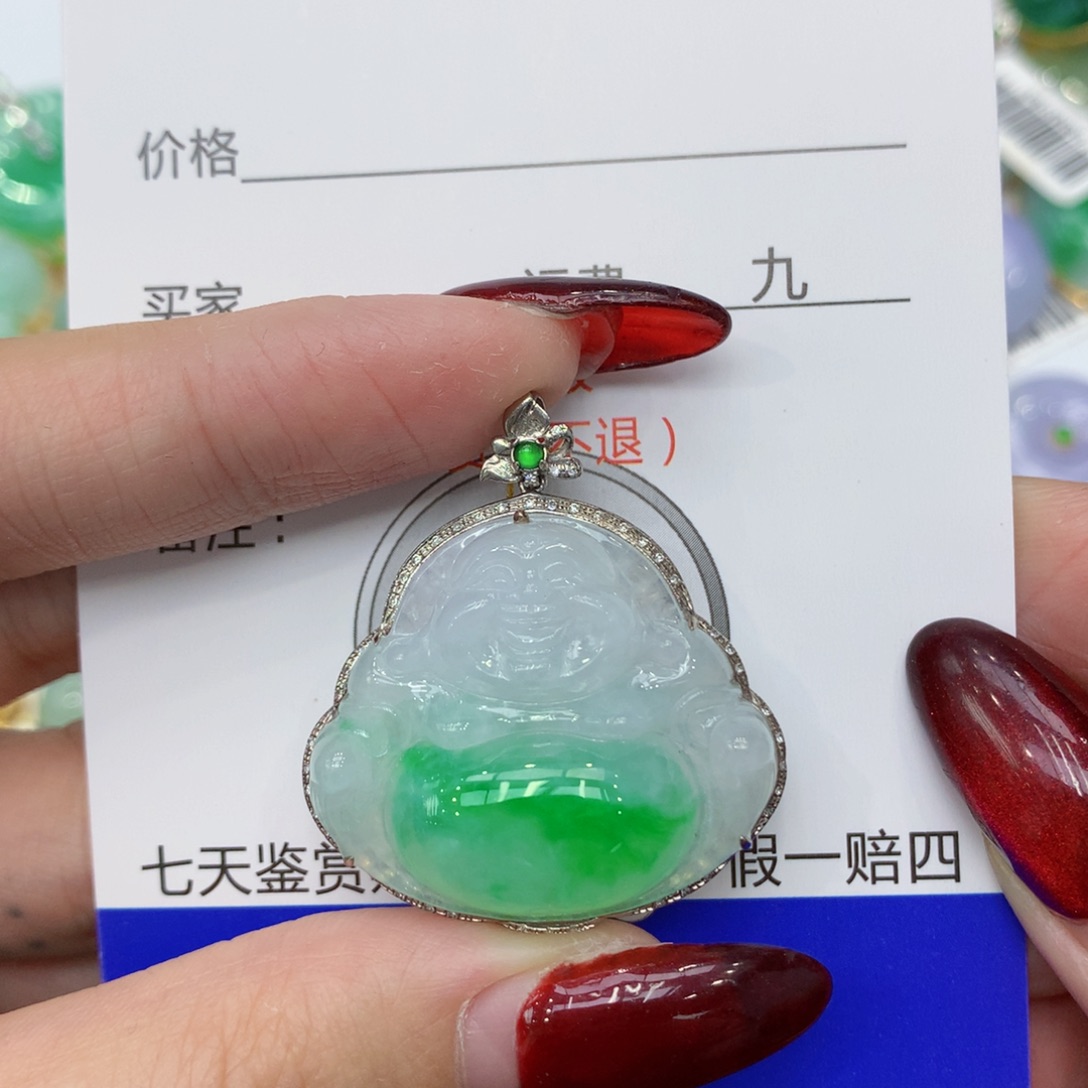 翡翠颈饰18K金镶嵌ffgghhhhhh