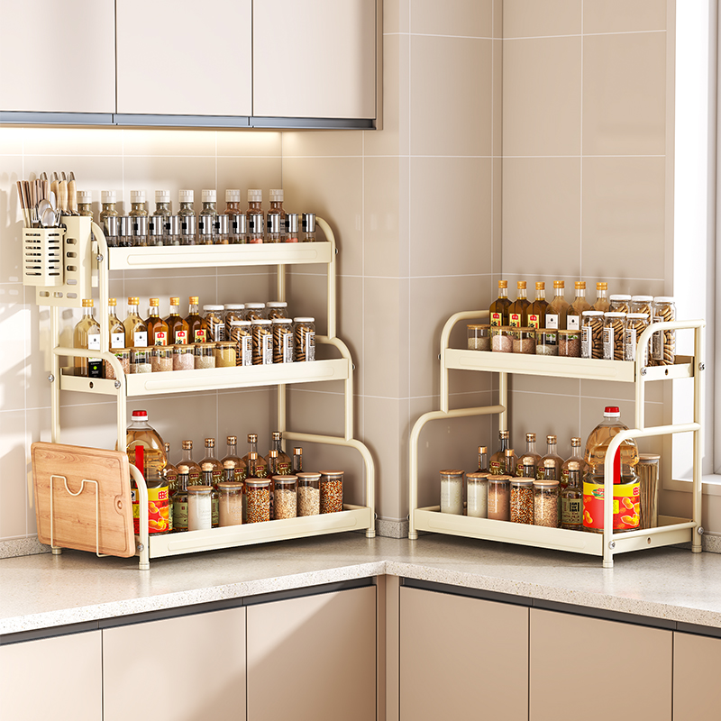 居厨厨调料置物架厨房台面多功能油盐酱醋调味瓶分层储物收纳架子