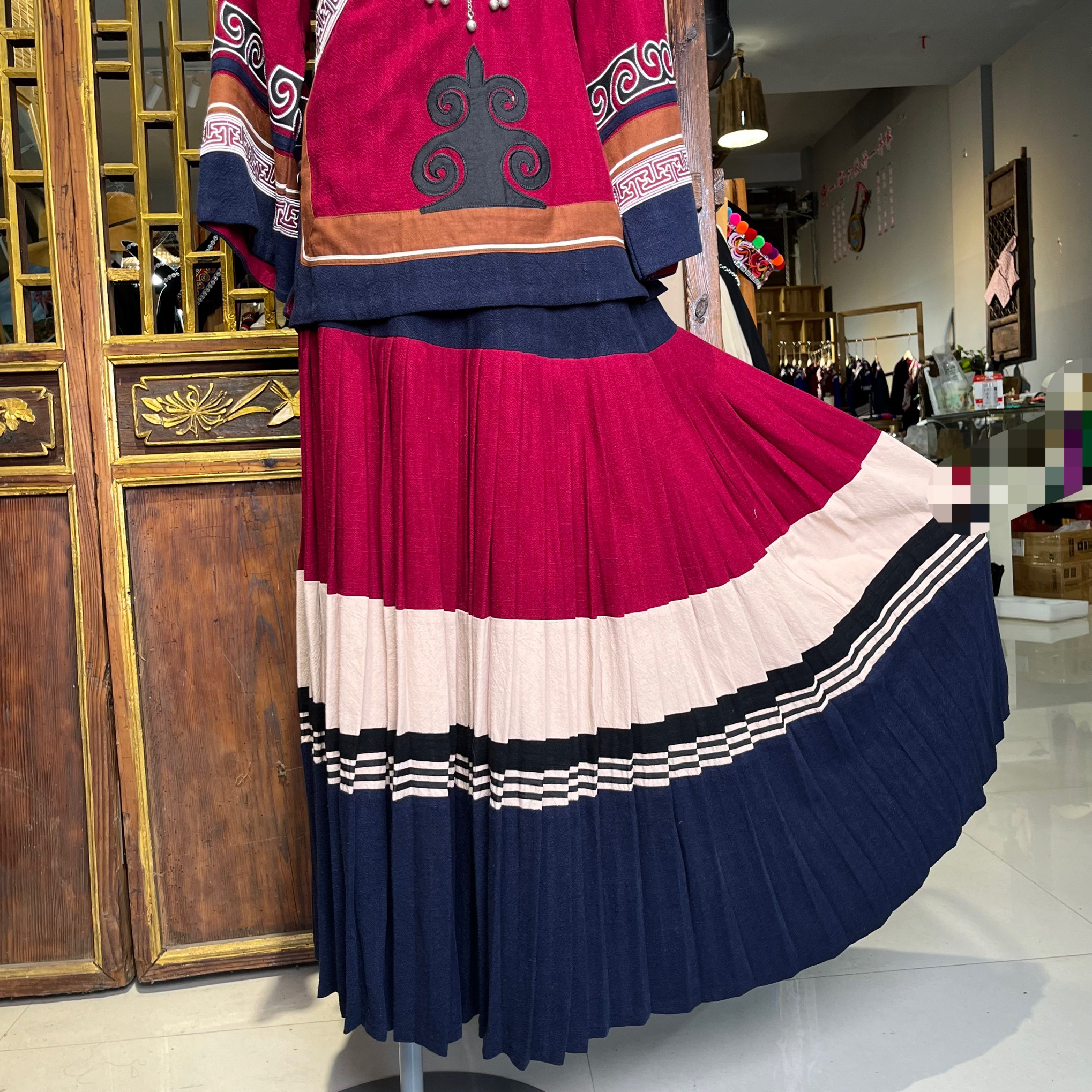 云尚彝裳 彝族裙子民族风百褶裙