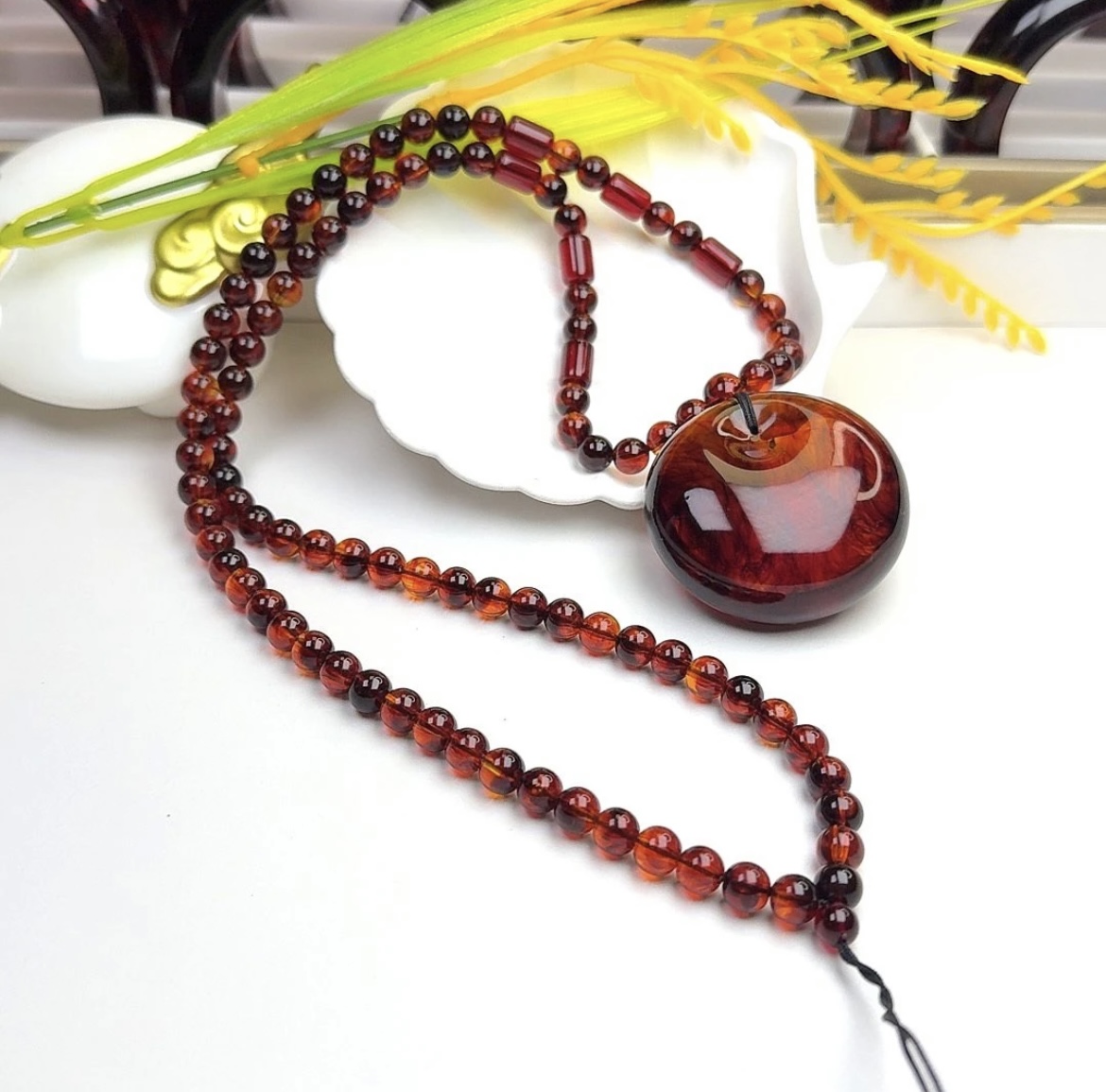 （正品保障）血药珀满血紫杉醇精美平安扣吊坠