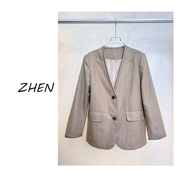 【ZHEN】25K01442 2025气质显瘦时尚百搭上新小众设计感外套