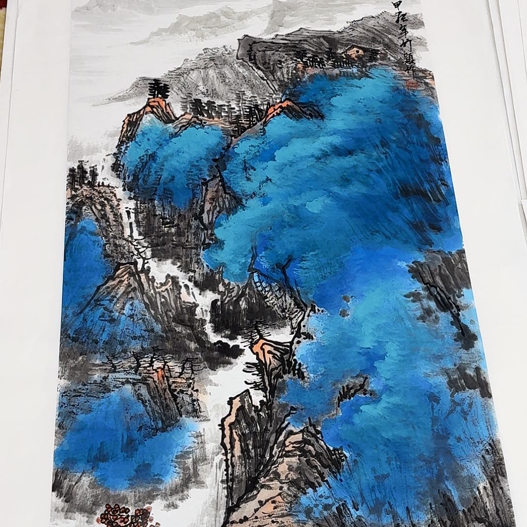 国画三尺整纸手绘作品