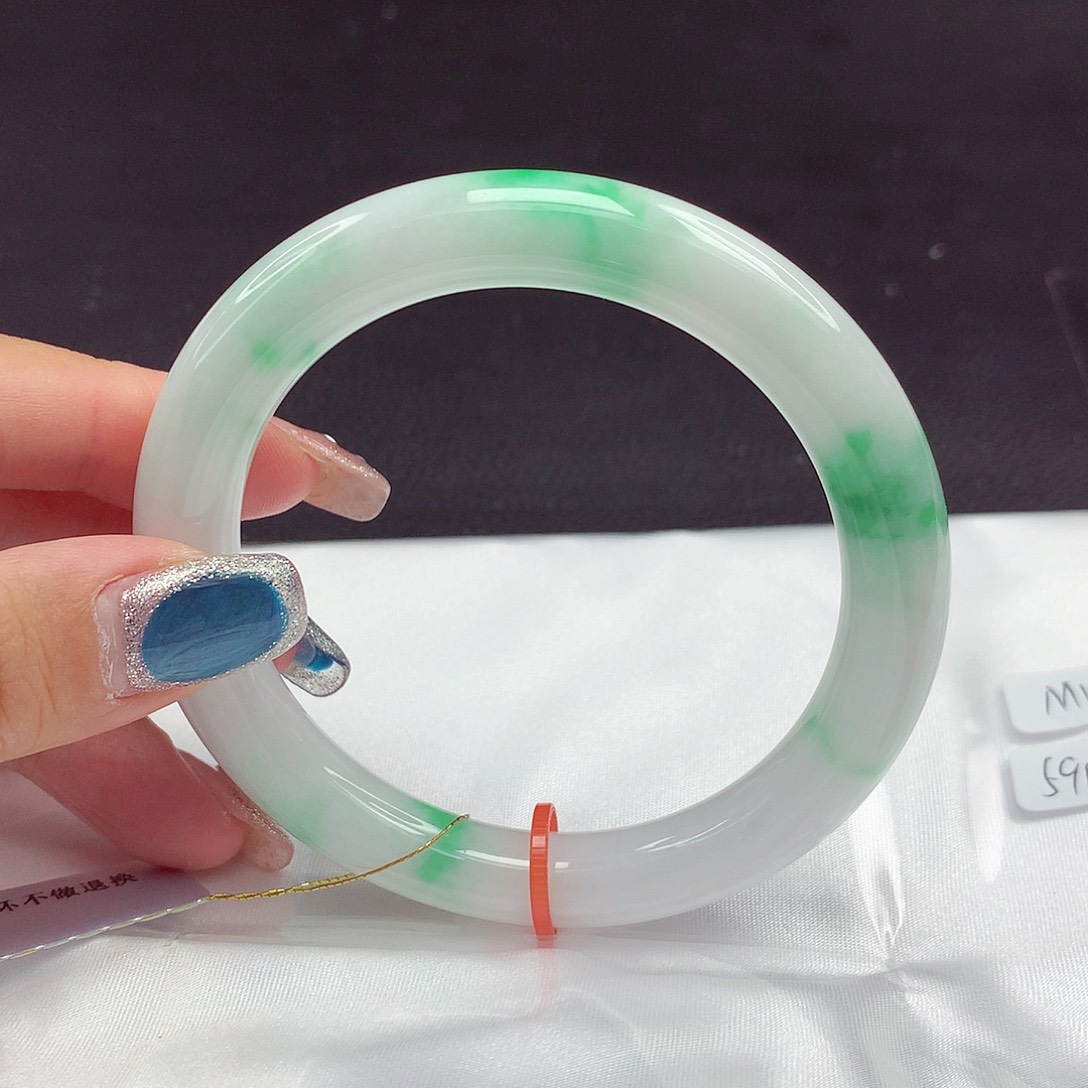 未镶嵌手镯翡翠59圈圆条970