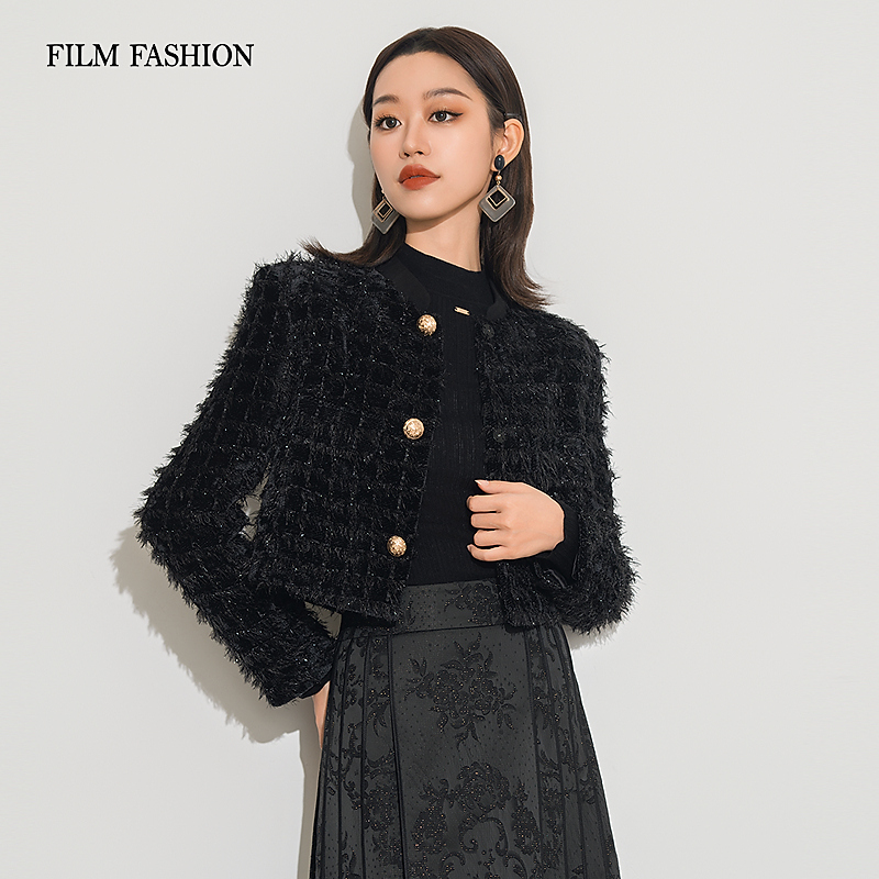 【芊芊专属】冬季新款小香风短外套女士女士 FFJG141417