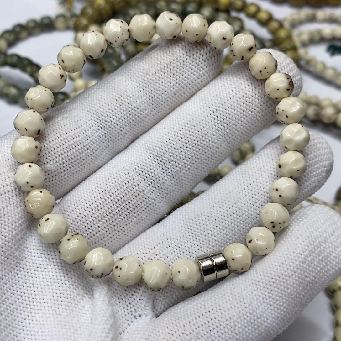 星月菩提手串星月菩提6.8mm奶酪手工无相