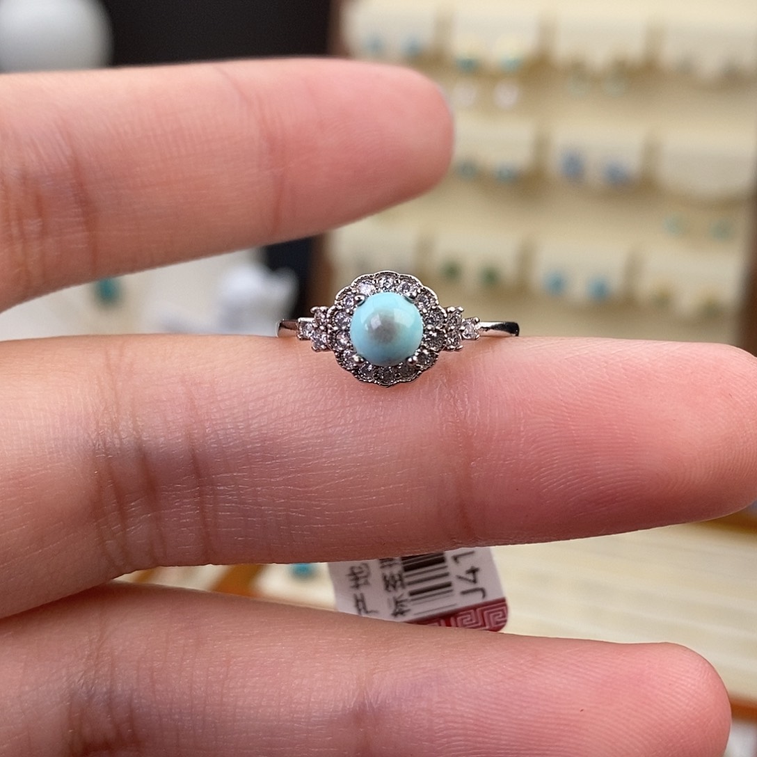 绿松石戒指银S925镶嵌