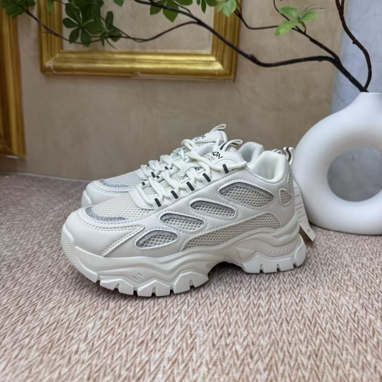 【欣欣专属】女鞋网面简约女款老爹鞋