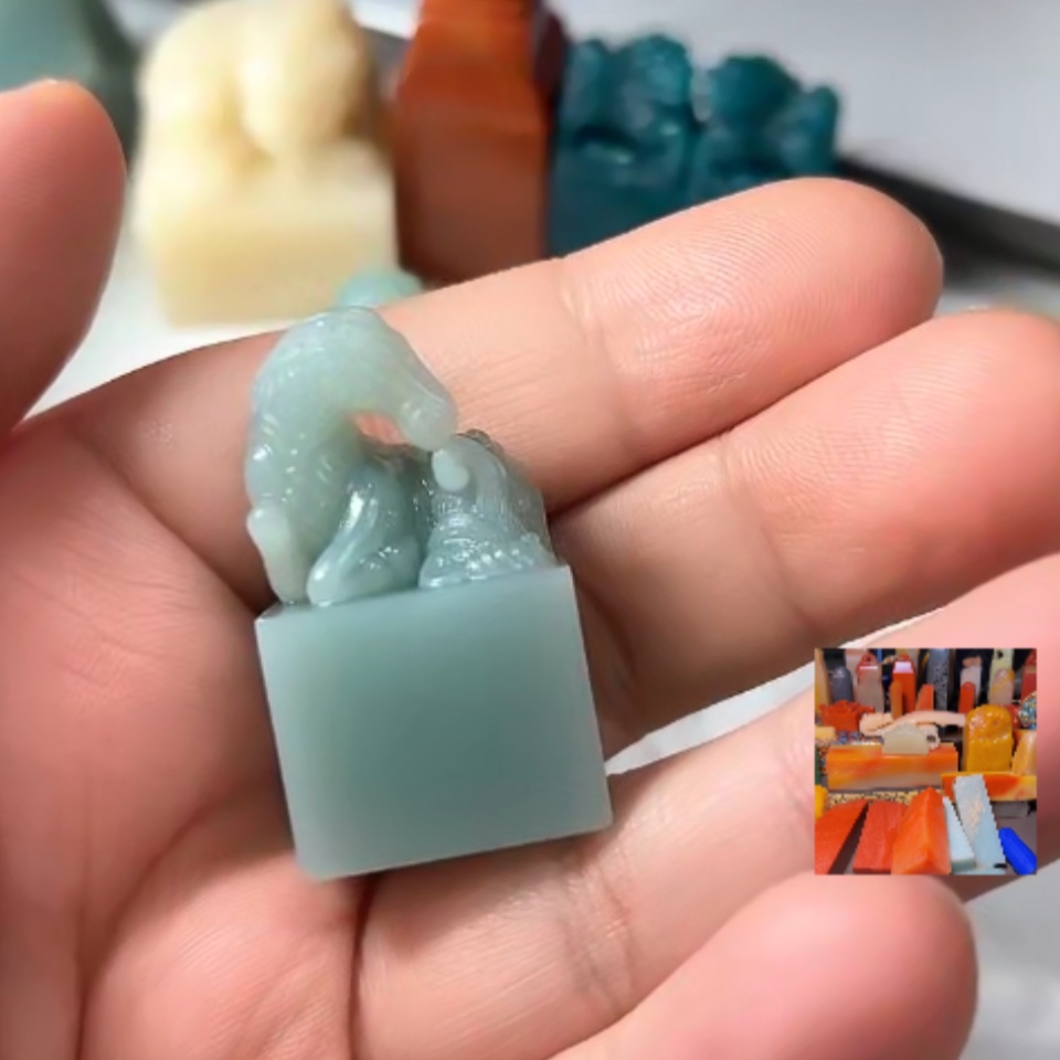 【闪购商品】寿山石印石清**集梅子青印石印章