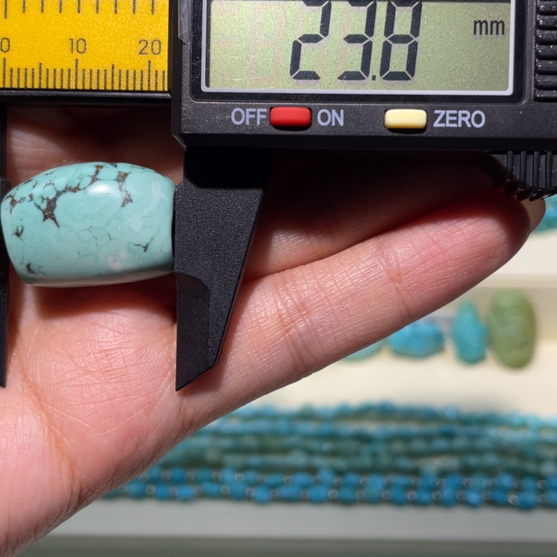 绿松石未镶嵌锁骨珠