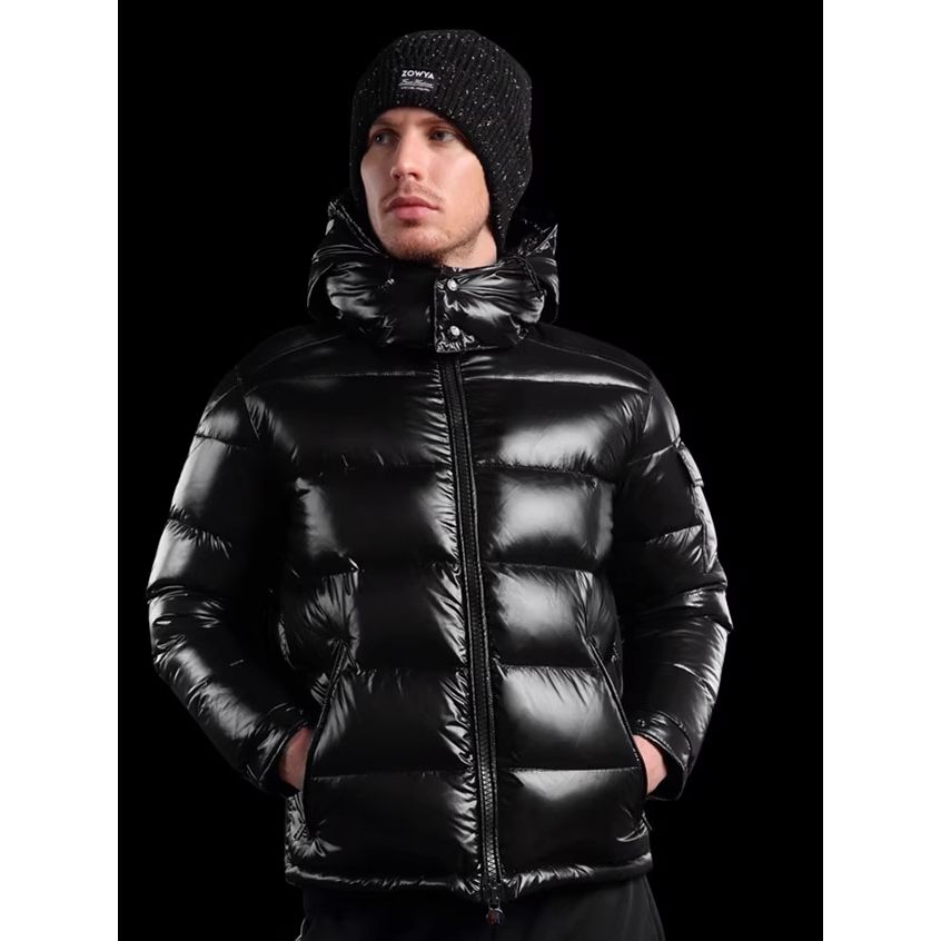 蒙经典玛雅亮面加厚羽绒服女士MAYA白鹅绒保暖连帽男情侣冬装