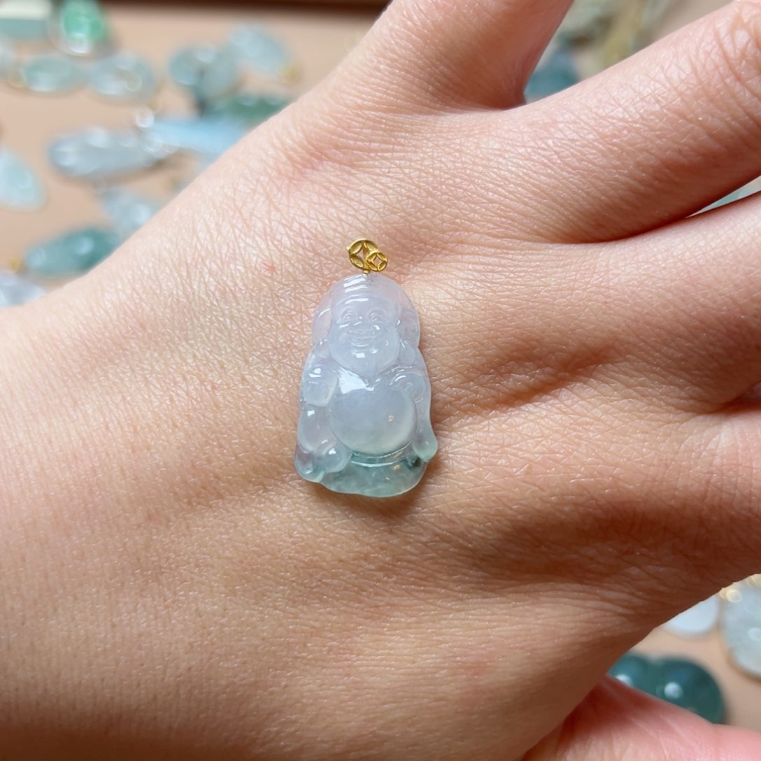 翡翠颈饰18K金镶嵌福利款財爷