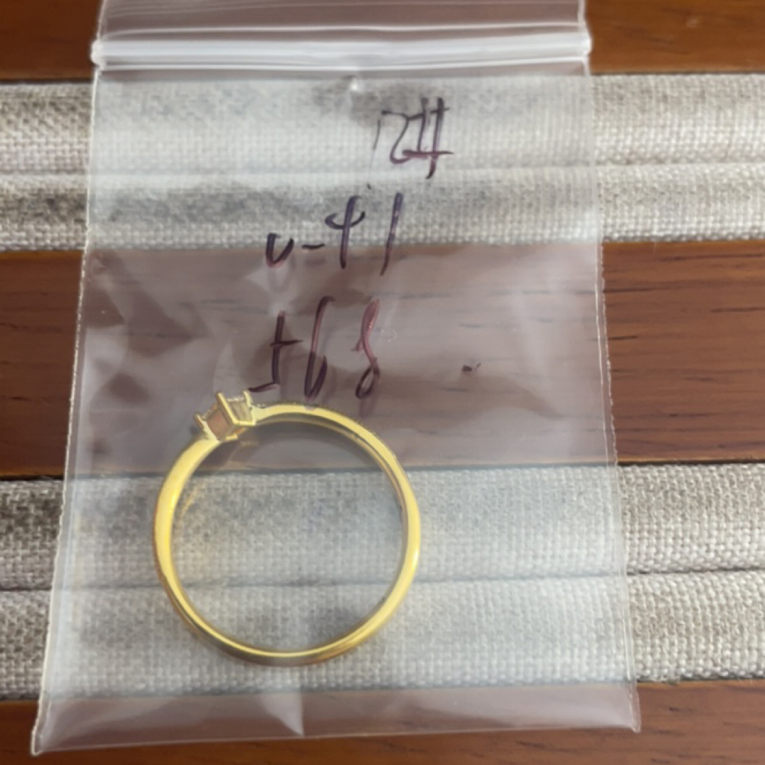 克重0.41 12号 白钻6D戒指 足金999