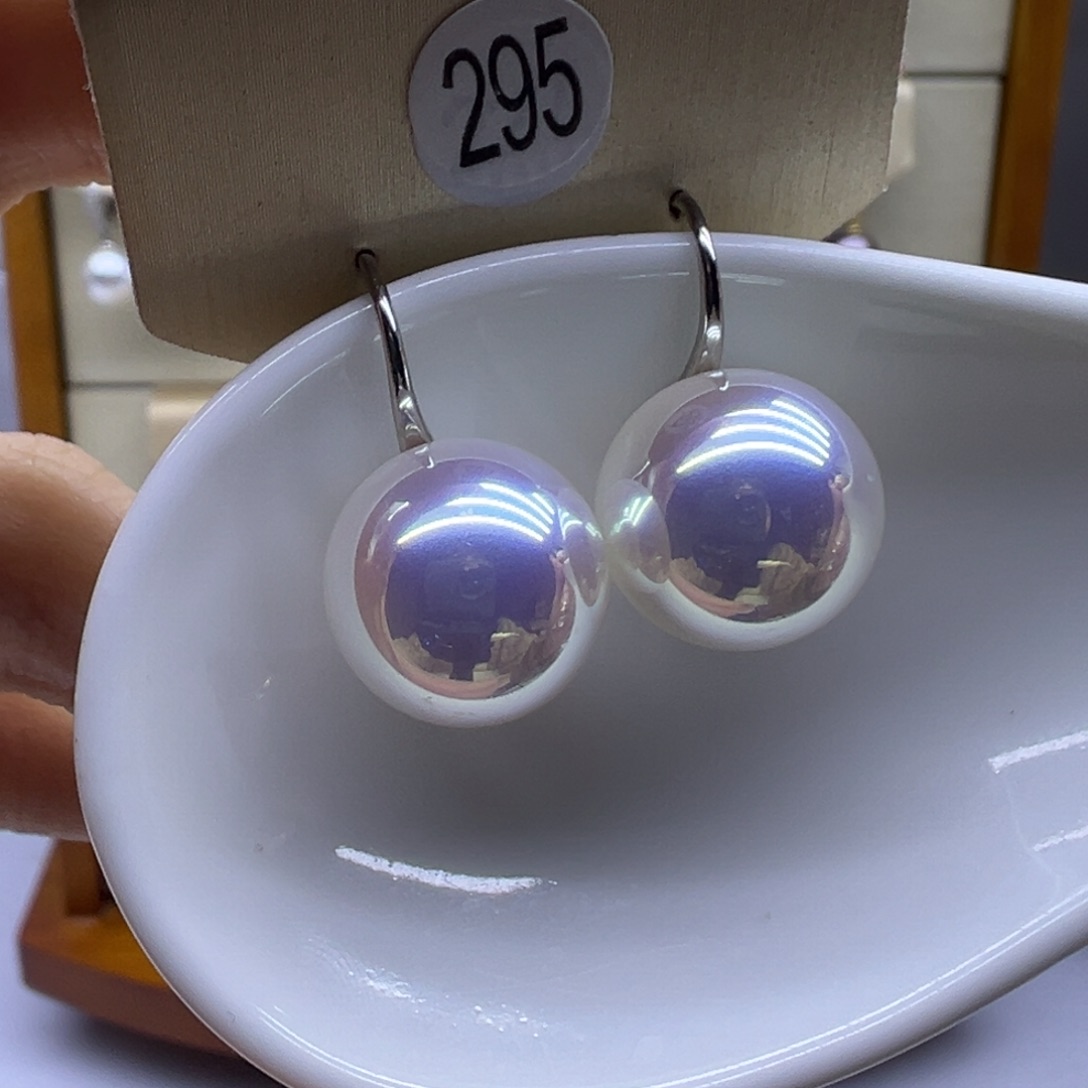 银S925镶嵌耳饰淡水珍珠