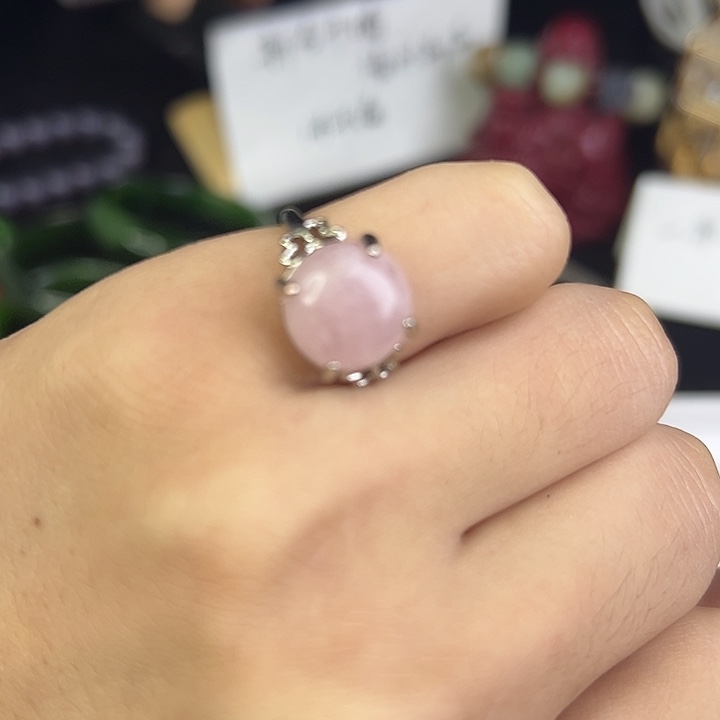 烟晶戒指银S925镶嵌水晶