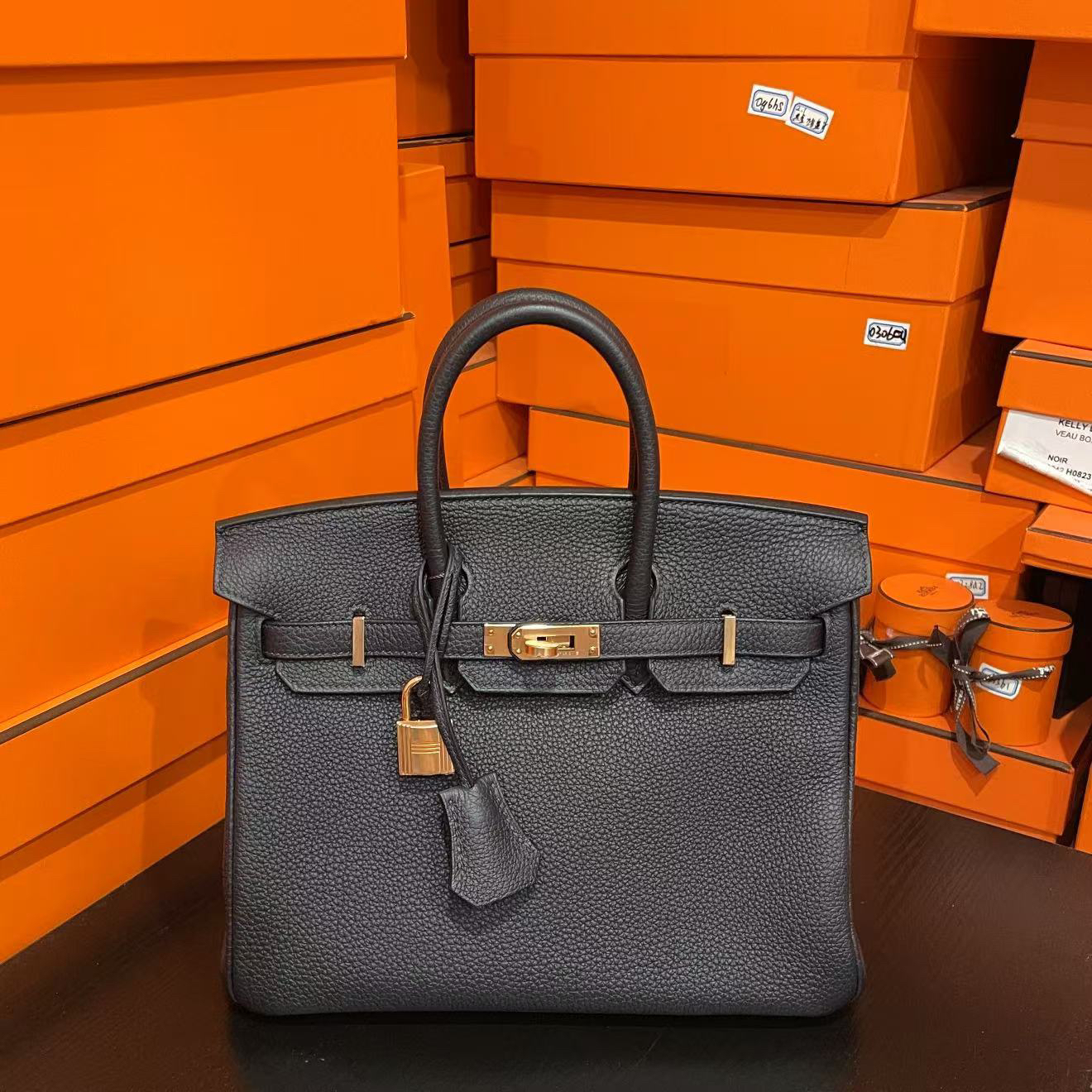 全新未使用 Hermes/爱马仕 birkin 25 B togo 水滨蓝0105m5