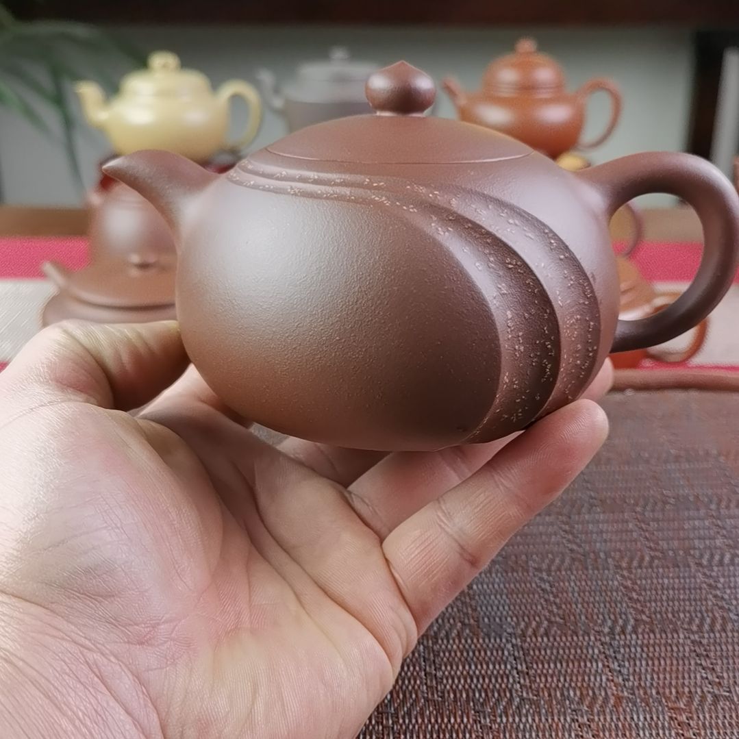 紫砂茶壶紫泥铺砂流金岁月380CC国工