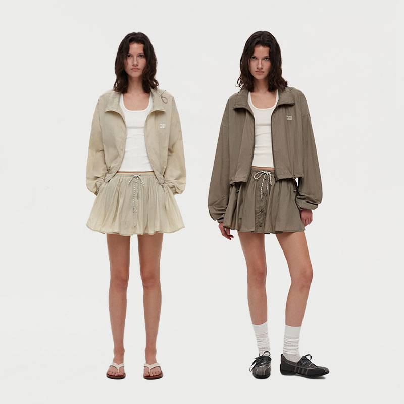 PUKI 原创户外运动设计感外套套装时尚宽松衬衫排扣抽绳运动裙裤