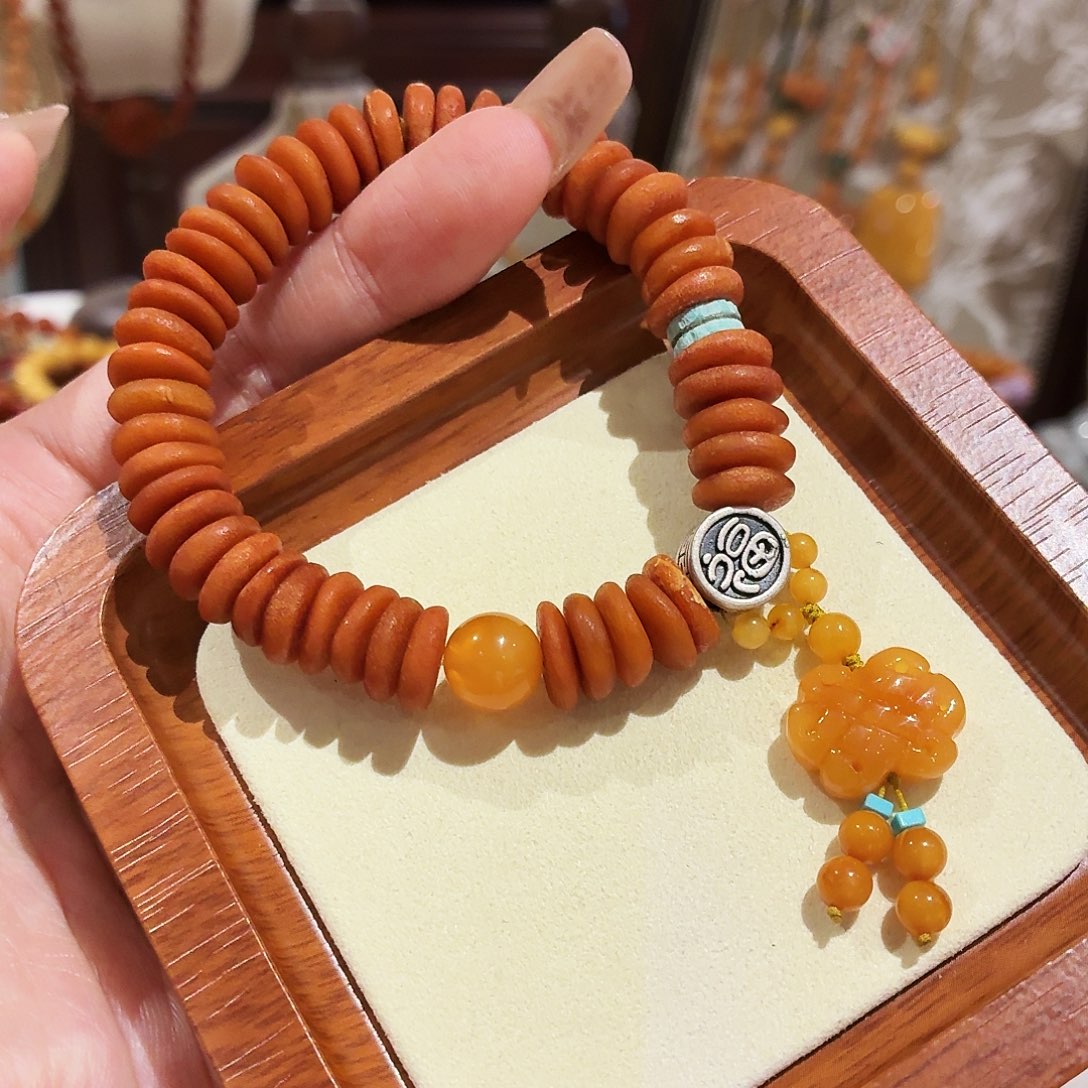 蜜蜡未镶嵌手链我