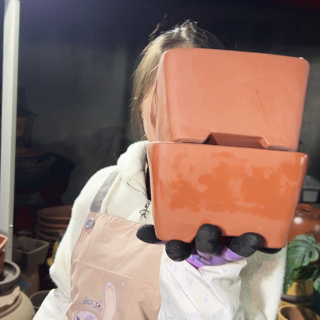 13+13红泥四方花盆花盆花盆