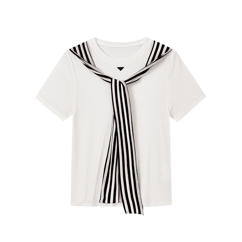 【达人专属】奢感羊毛拼接T恤N2230