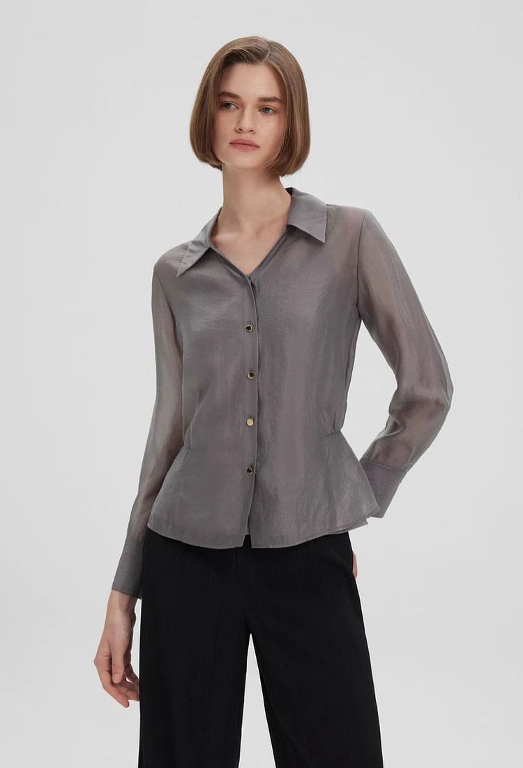 闪闪兒 国内SCO*衬衫，铜氨丝面料吊带+背心两件套衬衣77009