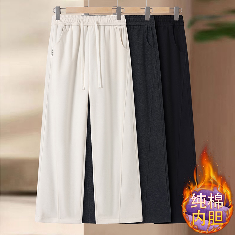 【100%新疆棉】原创棉花内胆弯刀长裤女2025冬季宽松显瘦磨毛外穿