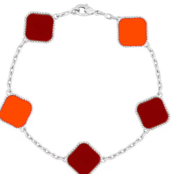 34-WH镭射手链925银渡18K发夹网红满钻镶钻小众五花