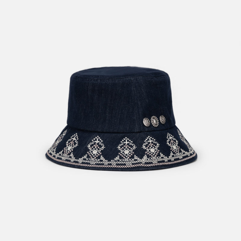 [UPF50+防晒]EP雅莹 国风刺绣渔夫帽休闲牛仔防晒帽 26新品ZH05C