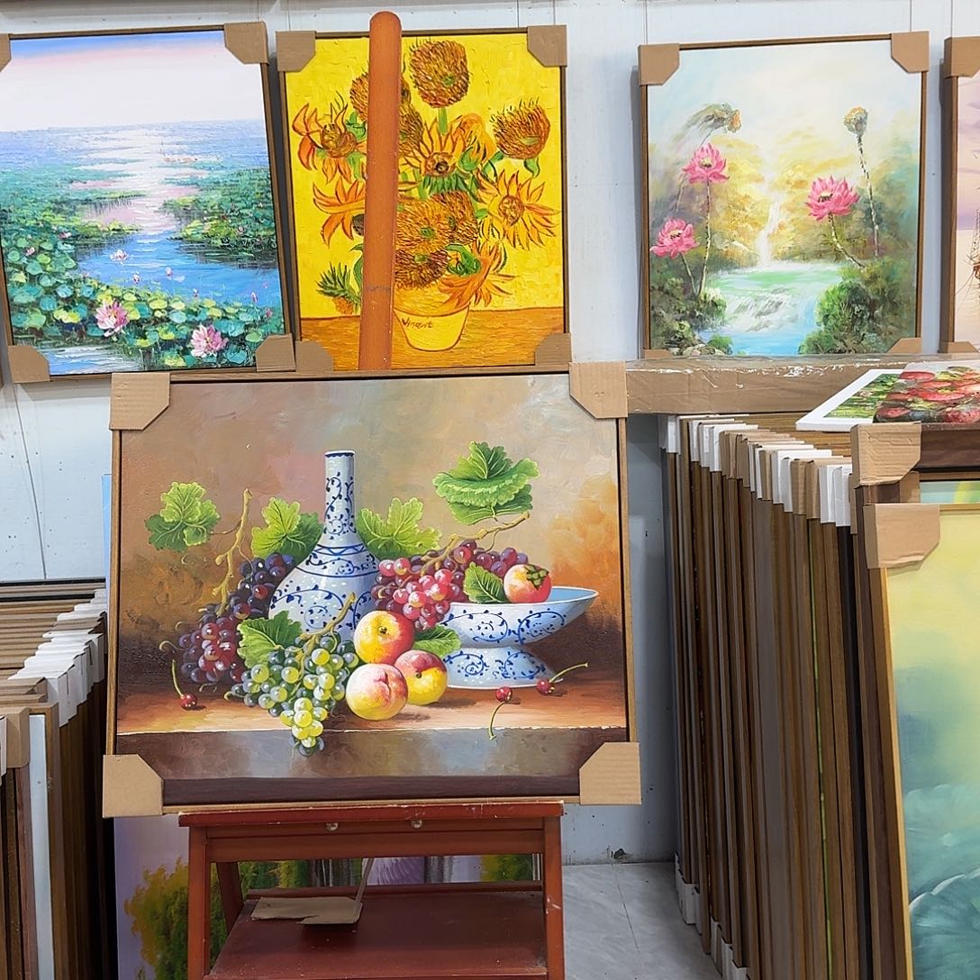 油画5060油画作品入选全国美展并